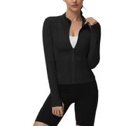 VanKee Veste De Yoga à Manches Longues Zip Pour Femme Sport Running Tee | Léger Respirant à Séchage Rapide, Haute Élasticité, Coupe Slim Zippé, Col Montant Trou De Pouce, Idéal Running, Fitness