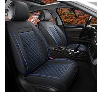 Vankerful Lot de 2 Housses pour sièges Avant de Voiture, en Cuir synthétique, modèle Universel adapté pour la Plupart des Voitures, SUV, berlines, Pick-ups et camionnettes - Noir/Bleu