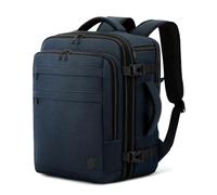 VANKEV Sac à Dos Voyage Cabine pour Ryanair EasyJet Eurowings Wizz Air Extensible 40x30x20 à 40x30x25, 24L à 30L, Bagage à Main Sous Siège Adapté à un Ordinateur Portable de 15,6 Pouces bleu foncé