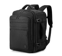 VANKEV Sac à Dos Voyage Cabine pour Ryanair EasyJet Eurowings Wizz Air Extensible 40x30x20 à 40x30x25, 24L à 30L, Bagage à Main Sous Siège Adapté à un Ordinateur Portable de 15,6 Pouces noir