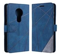 Vankii Coque pour Nokia 7.2 / Nokia 6.2, Rabat Portefeuille de Protection Cuir PU Etui, Slim Silicone TPU Bumper Magnétique Housse, Flip Porte Cartes avec Fonction Support Cover Antichoc Case (Bleu)
