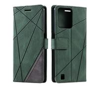 Vankii Coque pour Oppo Realme C31 4G, Rabat Portefeuille de Protection Cuir PU Etui, Silicone TPU Bumper Magnétique Housse, Flip Porte Cartes avec Fonction Support Cover Case (Vert)