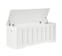 VANKILEY Coffre de rangement extra large de 120 cm avec 2 charnières de sécurité, banc de rangement en bois, banc à chaussures, 119,2 x 49,7 x 49,1 cm, assemblage facile, banc de rangement pour