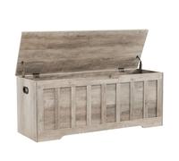VANKILEY Coffre de rangement extra large de 120 cm, coffre de rangement avec 2 charnières de sécurité, banc de rangement en bois, banc à chaussures, 119,2 x 49,7 x 49,1 cm, assemblage facile, banc de