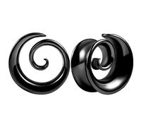 Vankula Ecarteur Oreilles 1 Paire Selle Plug Tunnel Spiral en Acier Inoxydable étirement Piercing Bijoux pour Femmes Hommes 22mm(7/8") Noir