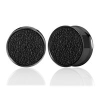 Vankula Ecarteur Oreilles avec trou - Portez vos boucles d’oreilles préférées 1 Paire Single Évasé Plug Tunnel d'oreille en Acier Inoxydable Piercing Expanseur Bijoux 16mm(5/8") Noir