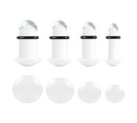 Vankula Kit ecarteur oreilles 7-10mm d'étirement des Oreillettes en Verre 8 pièces 1G-00G extension Tunnel bouchons avec joints toriques doubles Piercing Bijoux pour Femmes Hommes Blanc