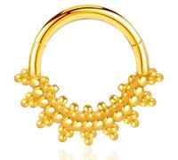 Vankula Piercing de Septum Ring Segment Clikcer Anneau en Acier Chirurgical 16G 8mm 10mm au style indien Hinged Nez Hélix Daith Tragus Cartilage Conch Piercing Bijoux Or