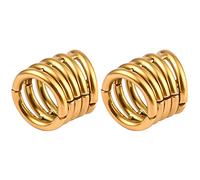 Vankula Poids d'oreille écarteur créoles empilables en Acier Inoxydable Piercing Bijoux pour Femmes Hommes 12mm Doré