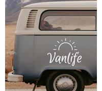 Vanlife Sticker en vinyle résistant aux intempéries pour camping-car, caravane, caravane, voiture, ordinateur portable et bouteille d'eau Argenté 18 x 15 cm