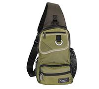 Sac en bandoulière - À porter sur la poitrine, l'épaule, le dos - Multifonction - Pour homme et femme - Vanlison L vert militaire