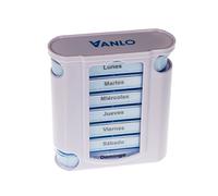 VANLO Pilulier « Tower » 7 jours avec 4 compartiments par jour, pilulier, pilulier, doseur hebdomadaire, boîte à médicaments en espagnol