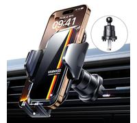 VANMASS Mise à niveau 2025 【Classe militaire】Support de téléphone portable pour voiture avec crochet d'aération de voiture, rotatif à 360°, 100 % protection en silicone, pour iPhone 16 Pro, 15