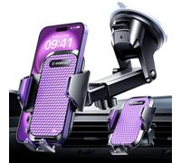 VANMASS Support de téléphone portable pour voiture 2026 - Couleur violet - 3 en 1 - Support de téléphone portable pour voiture - Avec ventouse et ventilation - Super stable - Pour iPhone 17 Pro Max