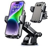 VANMASS Support Telephone Voiture Support Universel pour Voiture, pour Tableau de Bord Pare-Brise Grille d'aération avec Bouton de déverrouillage en Un clic Compatible avec iPhone Samsung LG HTC etc.