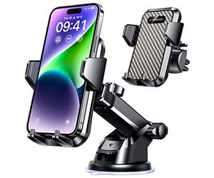 VANMASS Support Telephone Voiture Support Universel pour Voiture, pour Tableau de Bord Pare-Brise Grille d'aération avec Bouton de déverrouillage en Un clic Compatible avec iPhone Samsung LG HTC etc.