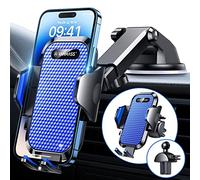 VANMASS Support Telephone Voiture Ventouse Porte Telephone Voiture Clips Stable pour Grille Aération Tableau de Bord Pare-Brise Compatible avec iPhone Samsung Etc