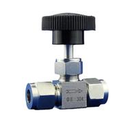 Vanne, 1 pièces vanne à aiguille à double virole haute pression en acier inoxydable 1/8"1/4" 3/8"1/2" jauge Globe 64 bar(6MM)