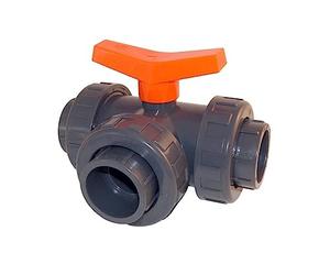 Vanne 3 voies PVC pression en T Ø 63 mm - Fitt