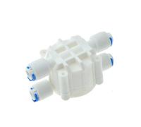 Vanne 4 voies for osmose inverse 1/4 Quot; Raccord de vanne à membrane à connexion rapide, tuyau OD for purificateur d'eau, distributeur d'eau Pure 1 pièce