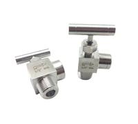 Vanne à aiguille à 90 degrés, vanne coudée en acier inoxydable 304, contrôle de débit mâle femelle BSP, pression maximale de 915PSI, 1 pièce(0.25Inch Male To Female)