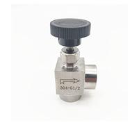 Vanne à aiguille à filetage femelle en acier inoxydable 1/8, 1/4, 3/8, 1/2, 304 ", Instrument, vanne de régulation de débit, vanne à Globe de Type à Angle droit(0.5 Inch)