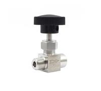 Vanne à aiguille d'arrêt de contrôle de débit en acier inoxydable SS304, 1 pièce, 1/8 "1/4" 3/8 "1/2" NPT, filetage interne de diamètre égal au filetage externe(1/4",NPT)