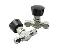 Vanne à aiguille de Compression for Tube de 3 6 8 10 12mm 1/8 "1/4" 3/8 "1/2" OD, grue en acier inoxydable 316, contrôle de débit forgé 3000 PSI(Gas,6mm)
