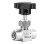 Vanne à Aiguille Droite BSPP Vanne à Aiguille à Filetage Femelle, Vanne à Aiguille à Gaz en Acier Inoxydable Massif, vanne à pointeau pour Transmission de Gazole à Eau (b)