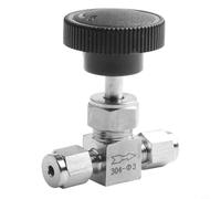 Vanne à aiguille en acier inoxydable 304 avec connexion à virole réglable, polie, résistance à haute pression et corps de valve stable pour le contrôle du fluide (Φ3 mm)