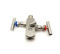 Vanne à aiguille en acier inoxydable 304, groupe de vannes intégrées à deux vannes, filetage interne et externe, vanne d'instrument 1/2 1 pièces