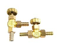 Vanne à aiguille en laiton, for tuyau I/D 8mm 10mm, droit/coude barbelé, vanne de commande réglable, vanne de gaz(Straight Fit Tube I.D 8mm)