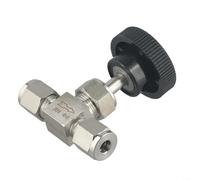 Vanne à aiguille réglable industrielle avec construction en acier inoxydable 304, polie, aucune soudure nécessaire, et connexion ferme à virole pour une durabilité accrue (Φ6 mm)