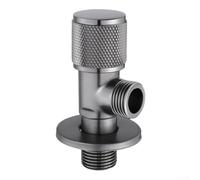 Vanne à angle ouvert simple en laiton avec filetage G1/2, conçue pour évier de salle de bain et lavabo de cuisine entrée et sortie d'eau de plomberie (gris)