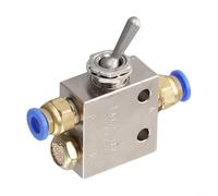 Vanne à bascule pneumatique TAC2-31 V Connecteur 6 mm 2 positions 3 voies Interrupteur de débit d'air mécanique Laiton nickelé Rc1/8 Pression de fonctionnement 0-0,9 MPa Température de fonctionnement