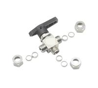 Vanne à bille 1/8'' 1/4'' 3/8'' 1/2'' 3/4'' 6 8 10 12 14 16 18 20 22 mm Té à compression en acier inoxydable double bague, vanne bille(8mm)