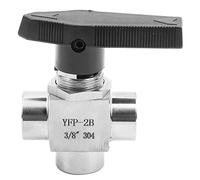 Vanne à Bille 3 Voies en Acier Inoxydable Filetage Femelle BSPP 3/8 Pouces pour Contrôle de Débit Eau Gaz Carburant Robuste et Durable Idéal pour Tuyauterie Industrielle et Domestique