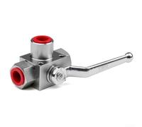 Vanne à bille 3 voies NPT1/2-20 à 90C (NPT3/4) | Pression maximale de 7250 psi, design à 3 trous en L, contrôle du débit d'huile, fuite pour une étanchéité étanche