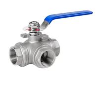 RAMBEX Vanne À Bille À 3 Voies 1/4" 3/8" 1/2" 3/4" 1" 1-1/4" 1-1/2" 2", Vanne À Trois Voies De Type T en Acier Inoxydable 304, 1 Pièce(DN40)