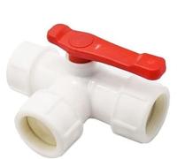 Vanne à bille à 3 voies, Coupleur blanc de té robinet à tournant sphérique 3 voies for des systèmes PE PVC tailles multiples(63mm)