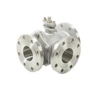 Vanne à bille à bride à trois voies en acier inoxydable DN100 304, type T/L Q44F/Q45F-16P 4 ", vanne de régulation de commutation à shuntage inversé, 1 pièce(T type)
