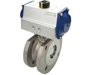 Vanne à Bille à Brides à Actionnement Pneumatique 2 Voies DN20 PN40 Acier Inoxydable Double Action