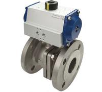 Vanne à Bille à Brides à Actionnement Pneumatique 2 Voies DN40 PN40 Acier Inoxydable Double Action