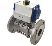 Vanne à Bille à Brides à Actionnement Pneumatique 2 Voies DN65 PN16 Acier Inoxydable Double Action