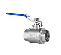 Vanne à bille à passage complet en acier inoxydable 304, vanne à bille NPT 1/4", NPT femelle x femelle, avec poignées de verrouillage bleues (2 pièces)