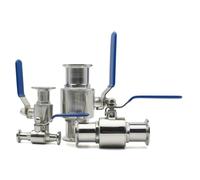 Vanne à bille à passage direct rapide en acier inoxydable 304, diamètre extérieur 12,7-51 mm, avec trois colliers de serrage 25,4-64 mm(32mm Ferrule 50.5)