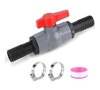 Vanne à Bille Avec Raccord De Tuyau Vanne D'ArrêT,Pool Vanne PVC,Vanne D'arrêt pour Tuyaux,Double Connecteur de Tuyaux,Avec Vanne D'arrêt de 41 mm et Embout de Tuyau de 32 mm pour l'irrigation