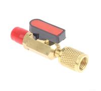 Vanne à bille de sécurité de charge CVC compatible avec 14 tuyaux de remplissage SAE offrant un fonctionnement efficace du système de refroidissement avec matériaux en laiton et ABS (rouge)