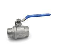 Vanne à bille deux pièces en acier inoxydable SS304/316L, filetage intérieur 1/4", 3/8", 1/2", 3/4", 1", 1,25",5", for usage domestique avec eau, air et huile(3/8",SS304)