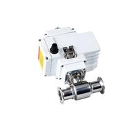Vanne à bille électrique à 2 voies, plate-forme haute de 19mm, en acier inoxydable Q911F-16P, manchon de carte sanitaire, vanne à bille DC12V, DC24V, AC220V(24VDC)